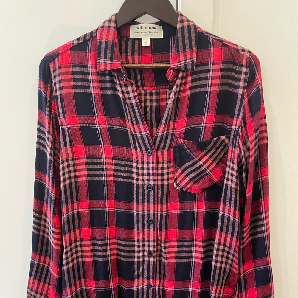 Cloth & Stone for Anthropologie. Yukon Plaid Button-down. Size X-Small